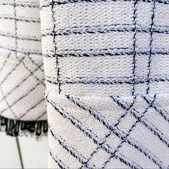 St. John Collection Santana Women’s Blazer Cream White Black Knit Textured Tweed - Picture 5 of 12